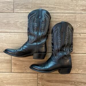 Lucchese 2000 Mens Black Leather boots Size 9.5 D